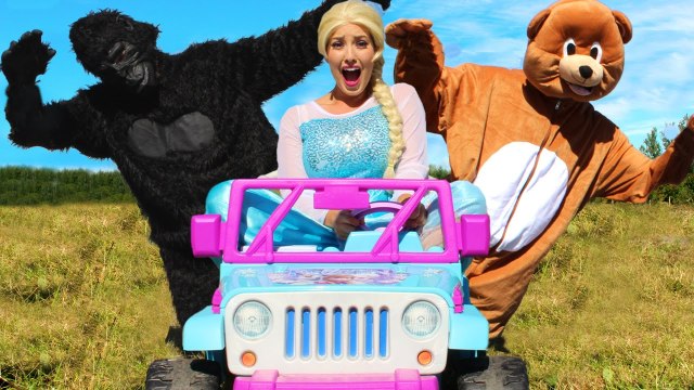 Frozen Elsa’s SCARY CAR RIDE! w_ Spiderman Joker Spidergirl Anna TOYS! Funny Superhero Video IRL _)