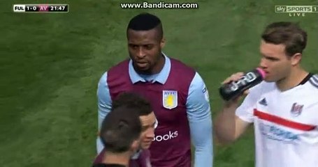 Jonathan  Kodija   RED  CARD   1-0 Fulham VS Aston Villa 17-04-2017