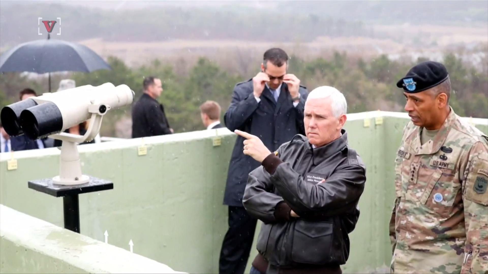 ⁣VP Mike Pence Issues Strong Warning to North Korea From Near the DMZ