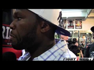 50 cent does play by play of Floyd Mayweather workout "I could never be at Floyd's level"
