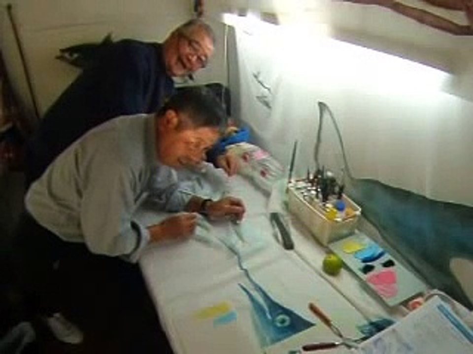 アゴ４匹を同時に魚拓.AVI