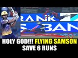 IPL 10 : Superman like effort from Sanju Samson saves Delhi 6 runs | Oneindia News