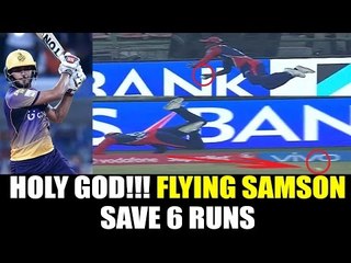 IPL 10 : Superman like effort from Sanju Samson saves Delhi 6 runs | Oneindia News