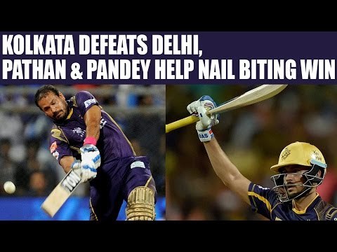 IPL 10 : KKR defeats DD, Yusuf Pathan, Manish Pandey helps Kolkata clinch match | Oneindia News
