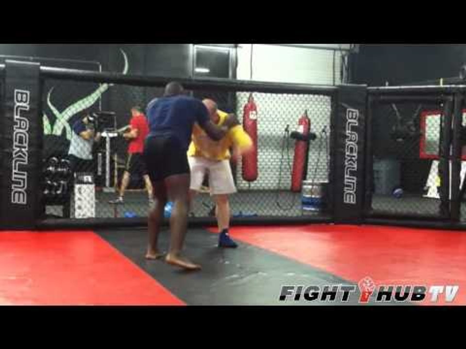 Phil Davis wrestling drills and techniques prepares for Rashad Evans