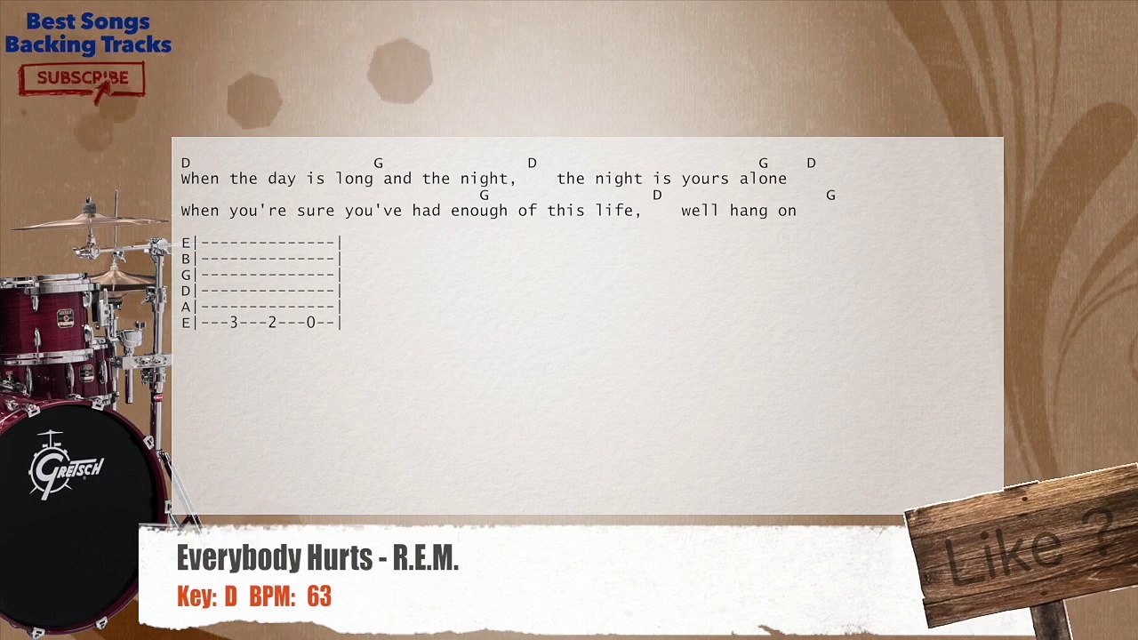 Everybody Hurts - R.E.M. Drums Backing Track