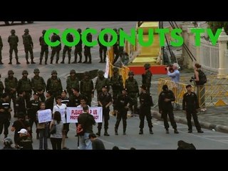 Thailand anti-coup protests at Bangkok's Victory Monument - May 26, 2014