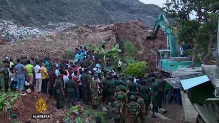 Sri Lanka dump collapse: Dozens still trapped under rubbish