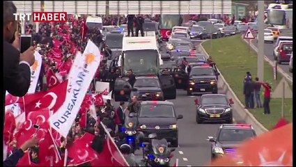 Cumhurbaşkanı Ankara'da coşku ile karşılandı