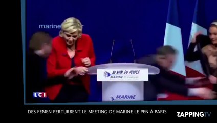 Marine Le Pen : son meeting perturbé par des militantes "Femen" (vidéo)