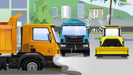 Color Long & Little Cars My Truck bal in Cartoon for Kids and Super hero Trucks 2D Learning Video