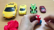 Play Doh Spidedsdsdrman Surprise Eggs - Pixar Cars Lightning McQueen And Sp