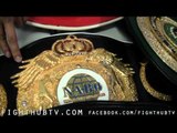 Nonito Donaire shows off his title belts; 