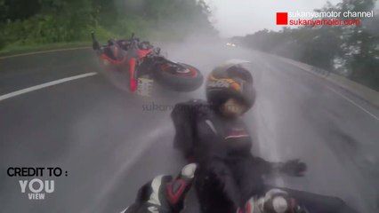 Heroik, Seorang Biker Berhasil Menyelamatkan Kekasihnya dari Kecelakaan Fatal