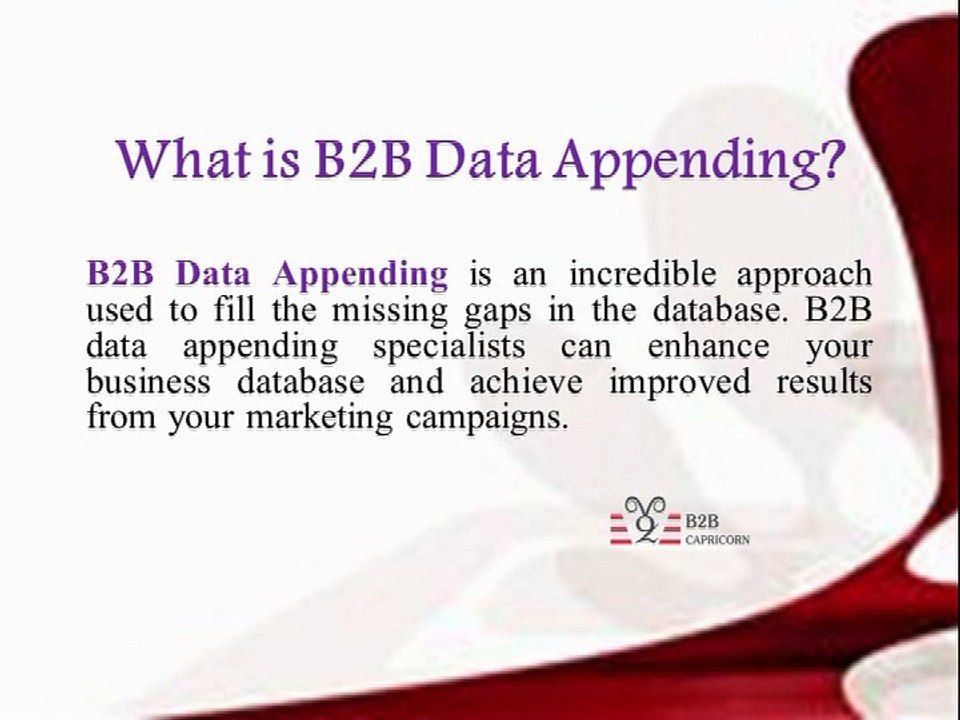 B2B Data Appending Services - B2B Capricorn