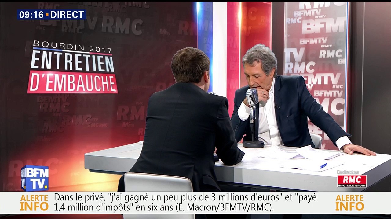 Emmanuel Macron, invité de Jean-Jacques Bourdin sur BFMTV