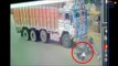 Lorry crashes into bikers in Hyderabad in full speed, Watch CCTV footage | Oneindia News