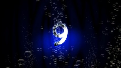 60FPS Underwater Bubbles Numbers 3D Countdown Animation