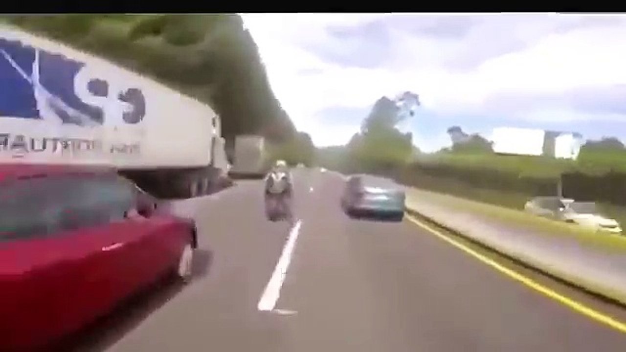 Moment racing car flips after girlfriend pulls handbrake