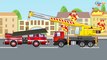 Learn Colors & Vehicles Red Fire Truck & Police car w Racing Cars! Animation Cars & Trucks Cartoons