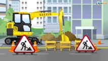 Learn Colors & Vehicles Truck & JCB Excavator w Tractor Animation Cars and Truck Children Video