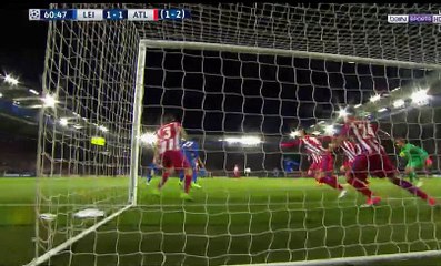 هدف التعادل لليستر سيتي في مرمى اتلتيكو مدريد