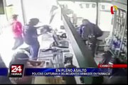 Policía intervienen a delincuentes en pleno asalto a farmacia en Chimbote