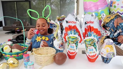 Download Video: EASTER EGG HUNT! Maxi Kinder Surprise Eggs Giant Golden Eggs Shopkins Peppa Pig Toys