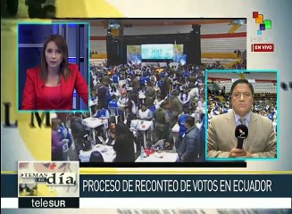 Ecuador: CNE recuenta el 11.2% de los votos en pasadas elecciones