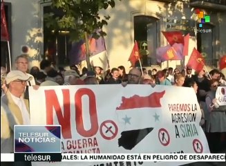 Españoles protestan en rechazo a ataque de EE.UU. contra Siria