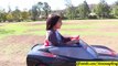 Fisher-Price Power Wheels Ride-On Car. 6 Volts Corvette Stingray C7 Drive   Trampoline