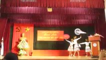 Female students of nursery educators of the University show ethnic dance