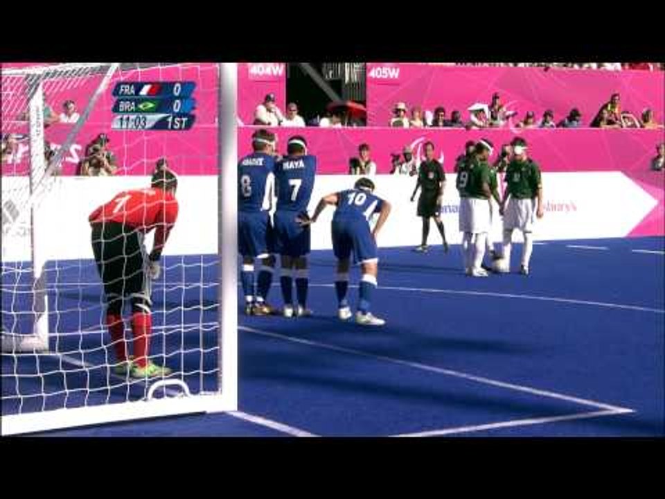Football 5-a-side - FRA vs BRA - Men's B1 Gold Medal Match - 1st half - London 2012 Paralympic Games