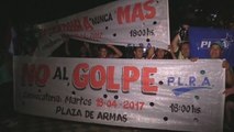 Opositores contra la reelección presidencial se manifiestan en Paraguay