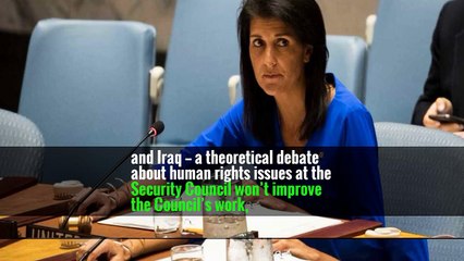 Haley to Preside Over Human Rights Discussion at U.N. Security Council