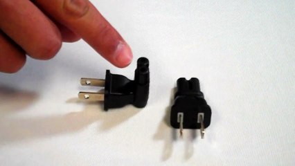 2 Prong Power Adapter, US C7 receptacle to NEMA 1-15P