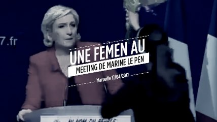 Une Femen s'incruste au meeting de Marine Le Pen