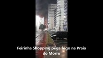 Mini shoppping pega fogo na Praia do Morro, em Guarapari