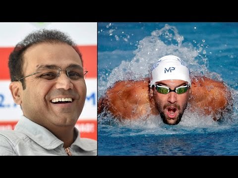 Michael Phelps wins 21st Olympic gold, Virender Sehwag wishes in funny way| Oneindia News