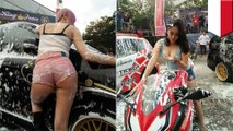 Sexy car wash shut down thanks to religious pressure in Sulawesi, Indonesia
