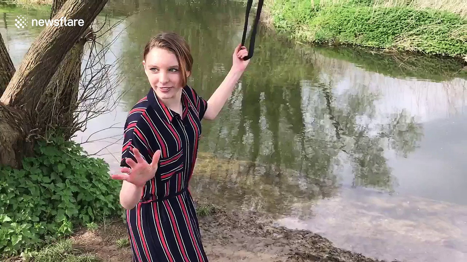 Woman falls in river in rope swing fail - video Dailymotion
