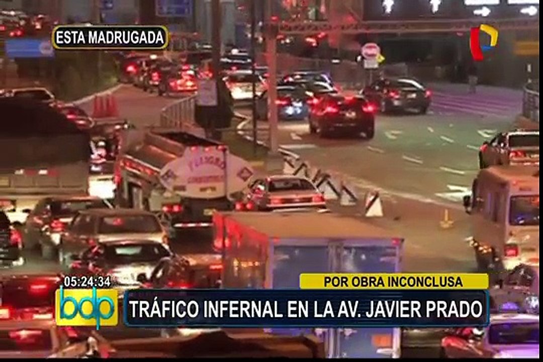 Surco: congestión vehicular en av. Javier Prado continuó pasada la medianoche