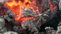 Lava flows after volcanic eruptions