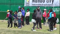 サーブ練習の様子｜ソフトテニス祭り in 石川県七尾市