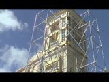 Muccia (MC) - Terremoto, lavori campanile chiesa Sant'Andrea (19.04.17)