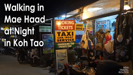 Walking in Mae Haad at Night in Koh Tao