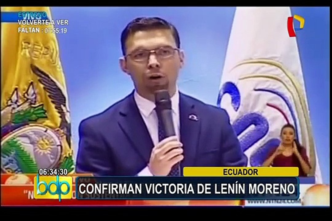 Consejo Electoral de Ecuador confirma victoria de Lenín Moreno