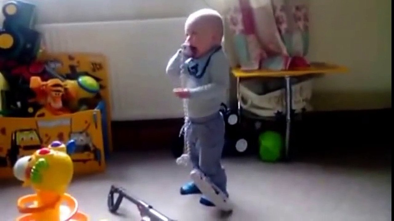 Funny Clip - Mad Crazy Baby On The Phone Talking Laughing