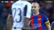 Andres Iniesta jumps into a tackle and referee blows his whistle for a foul - Barcelona 0-0 Juventus - 19.04.2017