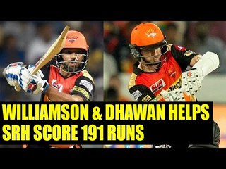 IPL 10: Williamson,Dhawan help Hyderabad to cross 190 against Delhi | Oneindia News